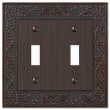 Amerelle 43TTVB Englanti Garden Wallplate 2 Toggle Aged Bronze