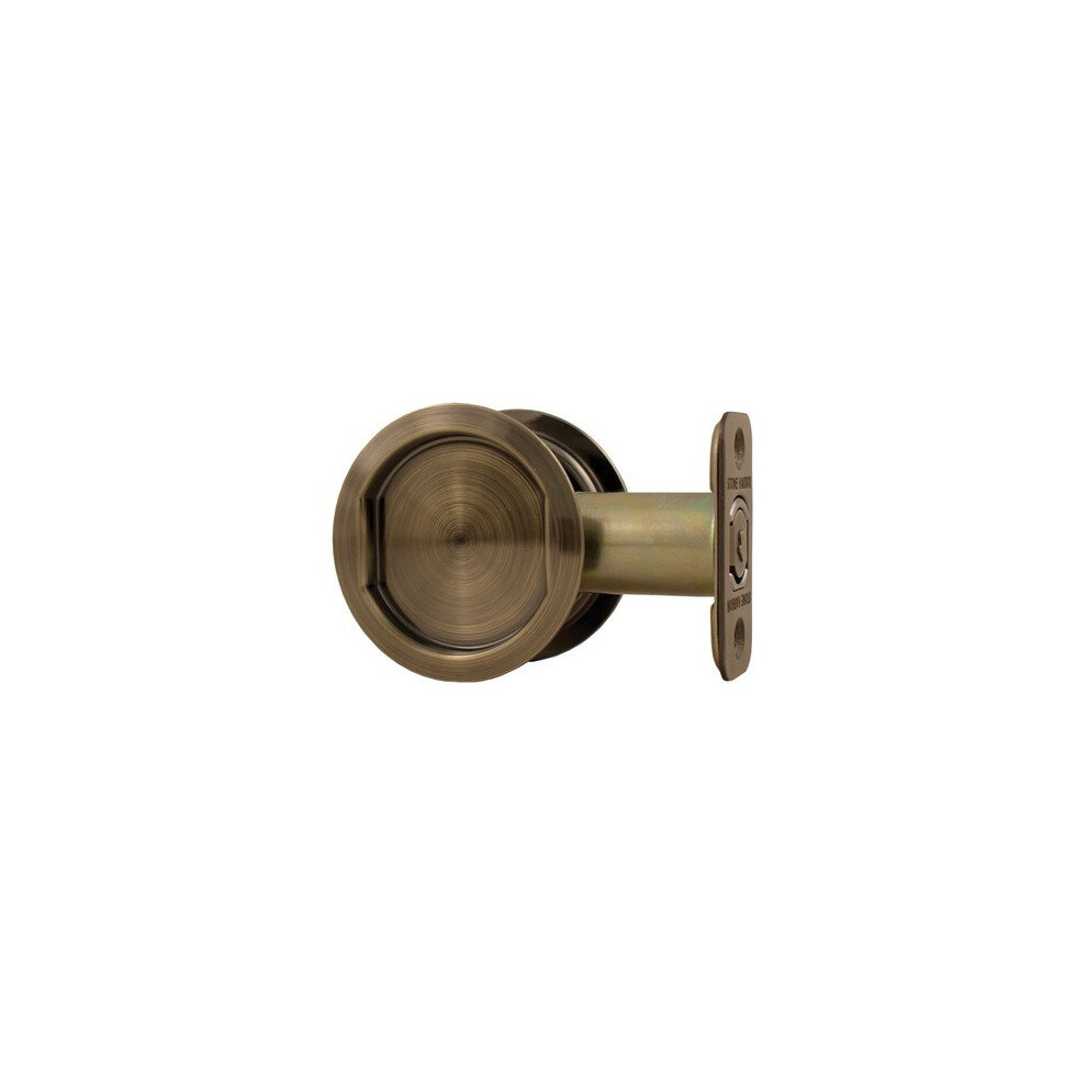 Round Pocket Door Lock Passage (Hall/Closet) Latch 2-3/8"" Backset 848424006877