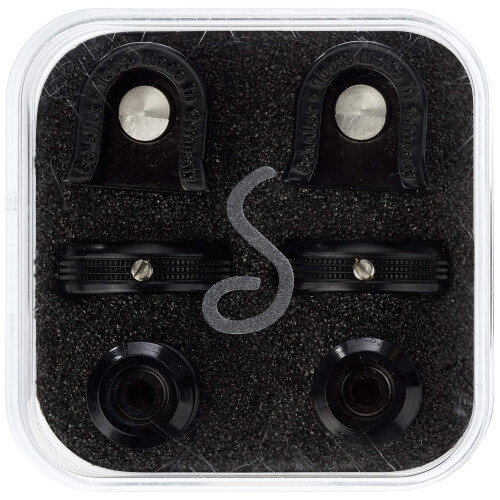 Schaller 14010401 Security Straplocks  Black Chrome 2