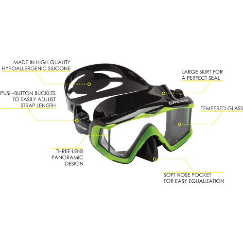 Cressi Pano 3 & Supernova Dry (Svart/Lime) 1