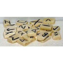 Set de 25 Piezas de Piedras Rúnicas Elder Futhark de Hueso de Búfalo de Agua