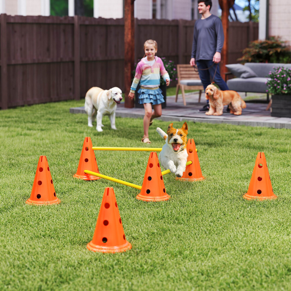 Pawhut Dog Agility Equipment Set, Three-Piece Adjustable Height Jumping
