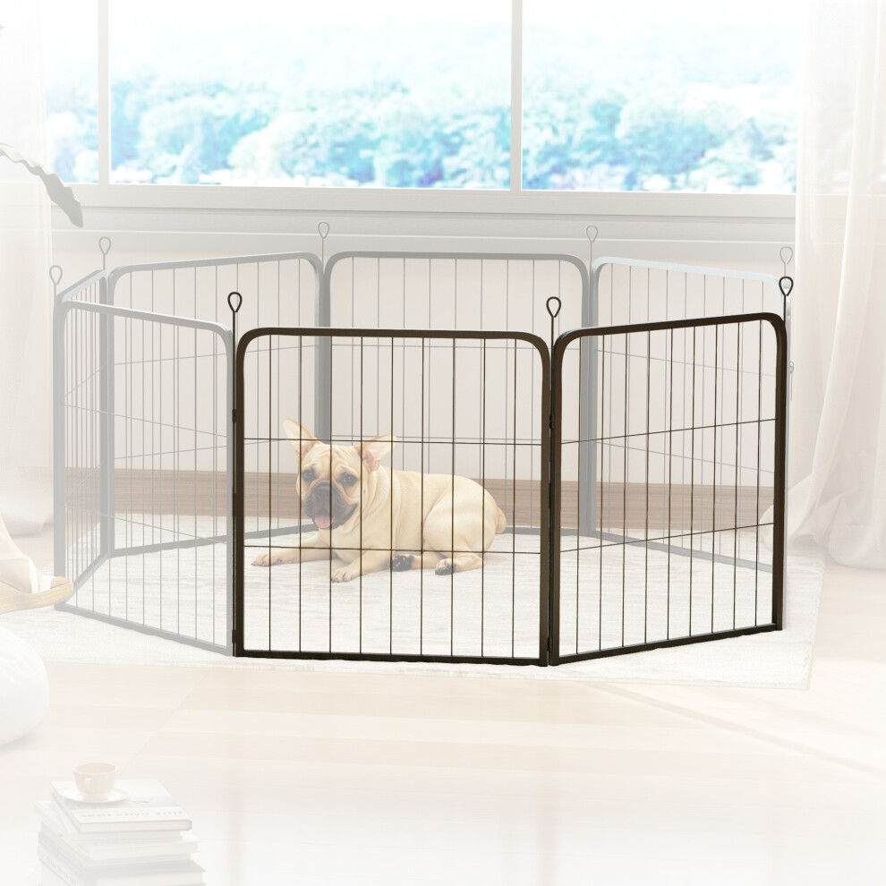 PawHut 2 Piece Expansion Pack Dog Pen for Small Dogs, 60cm Tall, Black