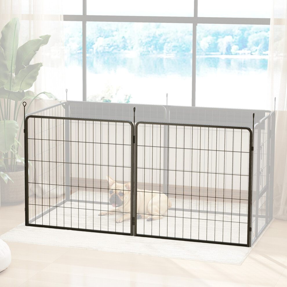 Pawhut 2 Piece Dog Pen Expansion Pack For 80Cm High Pet Playpen For S M Dogs
