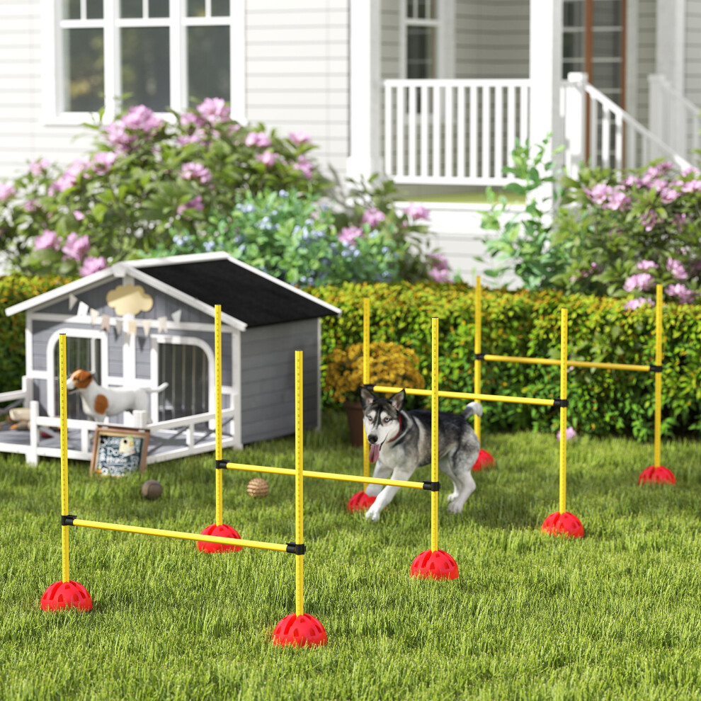 PawHut 5 Piece Dog Agility Equipment With 4 Hurdle Bar For Jump Training