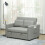 Homcom HOMCOM 2 Seater Sofa Bed Convertible Bed Settee with Pillow, Light Grey 1