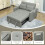 Homcom HOMCOM 2 Seater Sofa Bed Convertible Bed Settee with Pillow, Light Grey 5