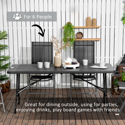 Outsunny Outsunny Outdoor Dining Table for 6, Folding Garden Dining Table 1