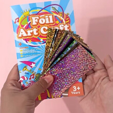 (as show) DIY Magic Transfer Painting Mini Coloring Book Kids Foil Arts Crafts Educational Toys