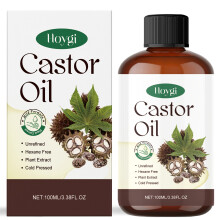 (Castor Oil 100ml) 100ml Pure Castor Oil for Hair, Skin & Nails - Cold-Pressed, Unrefined, Moisturizing Essential Oil