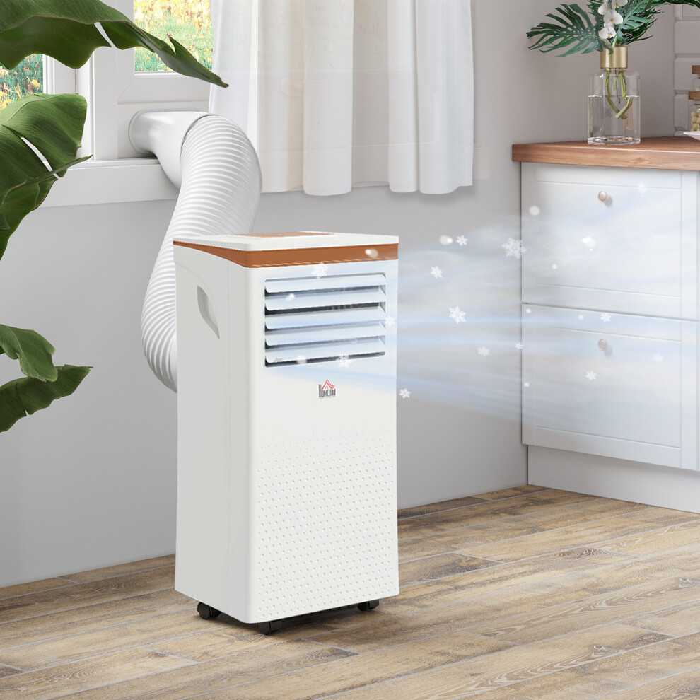 HOMCOM 9000 BTU Portable Air Conditioner, 4 Modes LED Display Remote, White