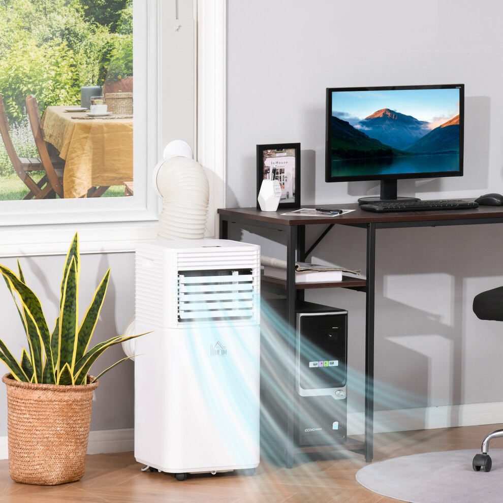 HOMCOM 9000 BTU Portable Air Conditioner 4 Modes LED Display Timer, White