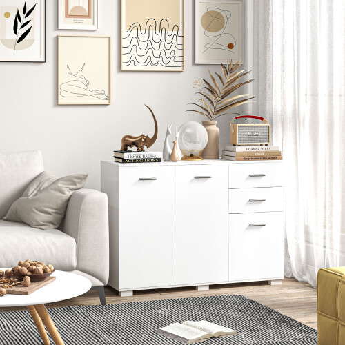 Homcom HOMCOM Modern Sideboard Kitchen Storage Cabinet with 2 Drawers, White
