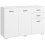 Homcom HOMCOM Modern Sideboard Kitchen Storage Cabinet with 2 Drawers, White 9