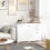 Homcom HOMCOM Sideboard Kitchen Storage Cabinet with 2 Drawers, High Gloss White 1