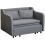Homcom HOMCOM Pull Out Sofa Bed, Fabric 2 Seater Sofa Couch with Pillows, Grey 7