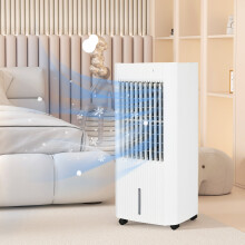 HOMCOM Portable Air Cooler with Humidifier, Ice Packs, Oscillation, White