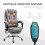 Vinsetto Vinsetto Heated 6 Points Vibration Massage Executive Office Chair Grey 4