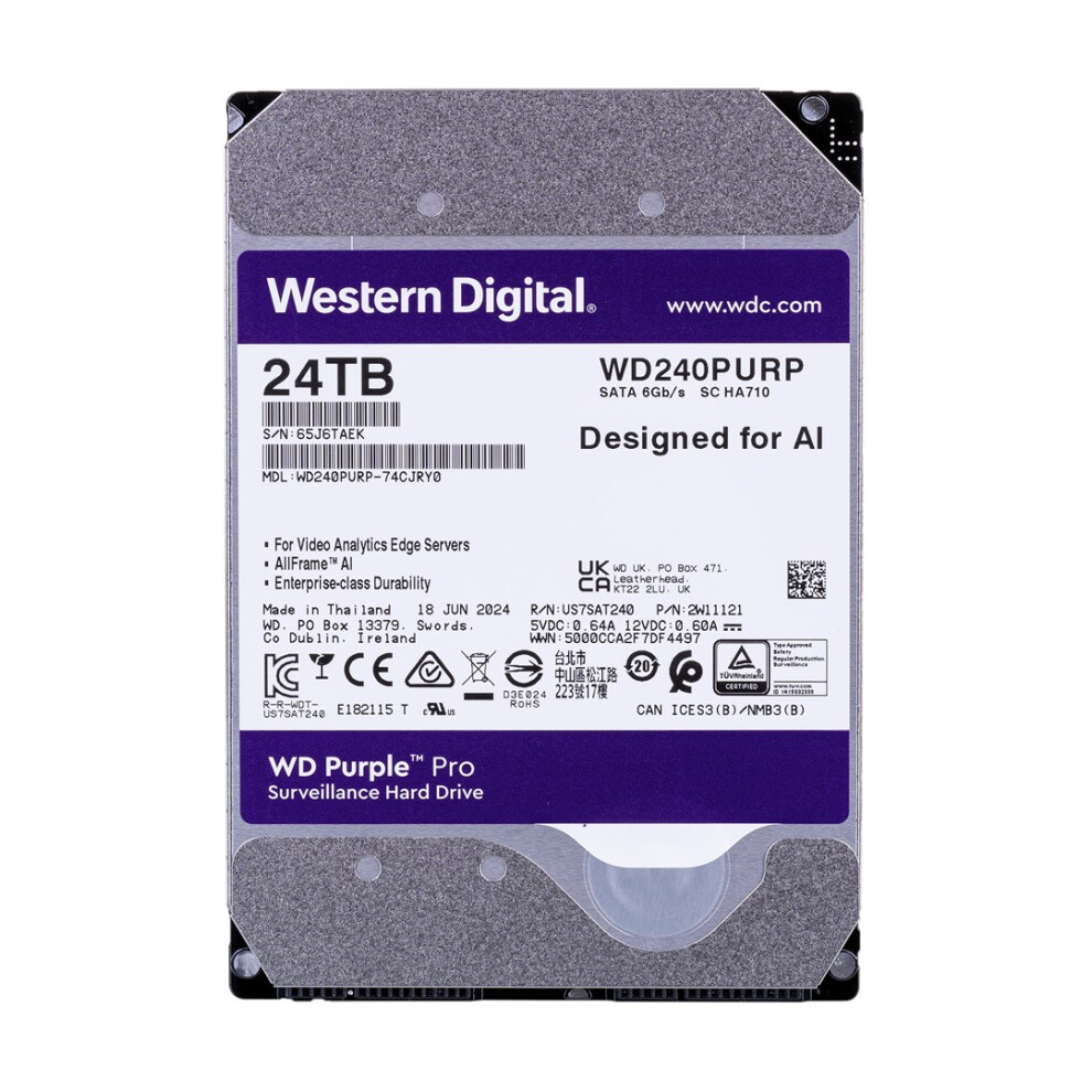 Western Digital Purple Pro WD240PURP internal hard drive 24 TB 7200 RPM 512 MB 3.5" Serial ATA III-image-OPC-PFYDDC8-NEW