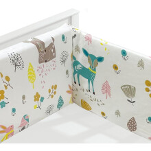 (Style1) Baby Cot Bumper 78.7x11.8 Inch Safe Cotton Bed Bumper for Toddlers Breathable Soft Elastic Crib Liner Cute Baby Crib Bumpers