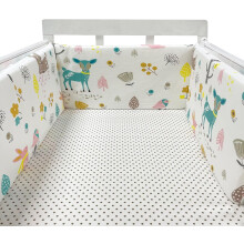Cot Protector Bumper, Soft, Breathable Cotton for Cot Bed, Padded for Safety, Secure Tie System, Machine Washable, Durable Quality