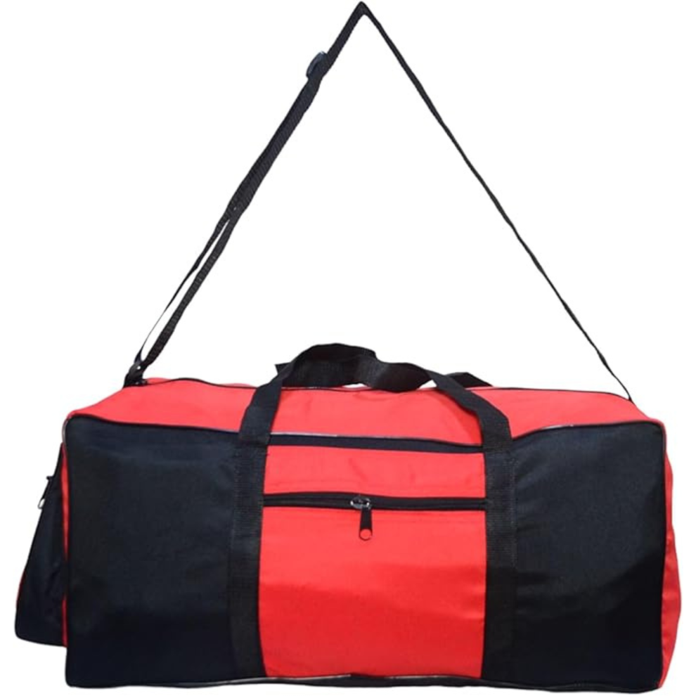 (Red) Mens Womens Holdall Gym Bag Sports Duffel Bag Heavy Duty Training Gym Sports Football Duffle Bag-image-OPC-PFYGDSS-NEW