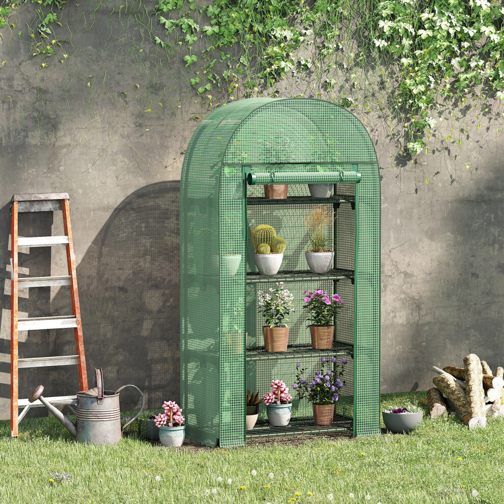 Outsunny 80 X 49 X 160Cm Mini House Portable House With Shelf Green