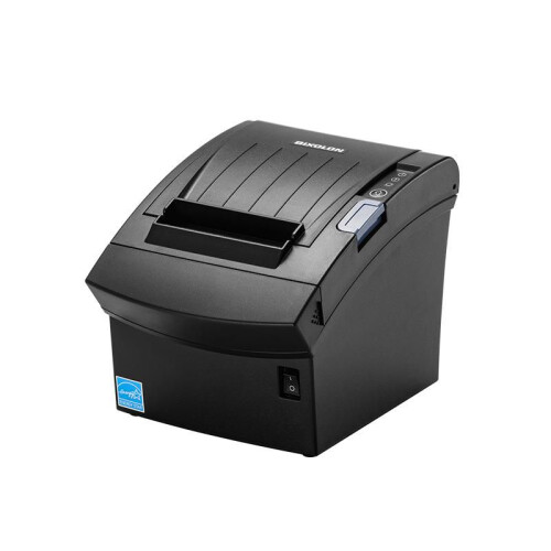 A SRP-350V é uma impressora térmica de recibos e bilhetes de 80 mm (3 polegadas) capaz de imprimir em velocidades de até