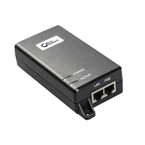 Inyector POE 30W - MICRO CONNECT - Ethernet Gigabit - 802.3AF-AT - 1000Mbps - 52V DC