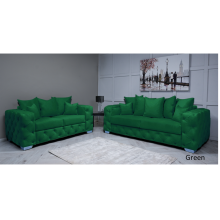 (Emerald Green Velvet, 3 Seater Sofa) Snooze Velvet Ashton Scatter Back 3 and 2 Seater Sofa Sets, Corner Sofas Upholstered Plush Fabric 3 Seater Velvet Sofas