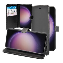 (Black) For Samsung Galaxy S25 Ultra Wallet Flip Case