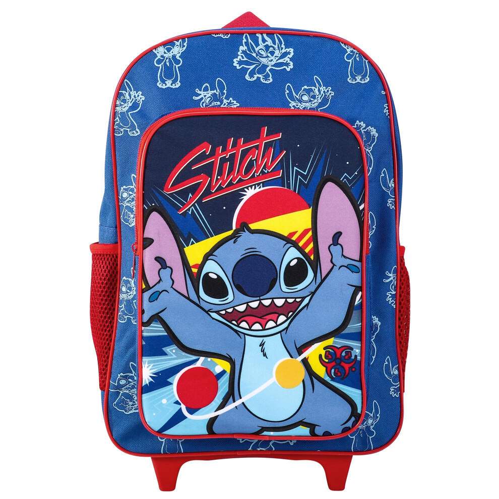 Disney Stitch Foldable Trolley Backpack Wheeled Deluxe Cabin Luggage Blue,Red