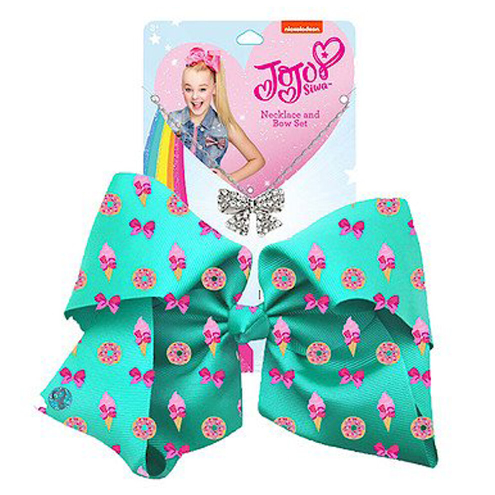 JoJo Siwa Bow Green Doughnuts Necklace Girls Hair Accessory