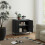 Homcom HOMCOM Modern Storage Cupboard with Adjustable Shelf and 2 Doors, Black 9