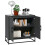 Homcom HOMCOM Modern Storage Cupboard with Adjustable Shelf and 2 Doors, Black 2