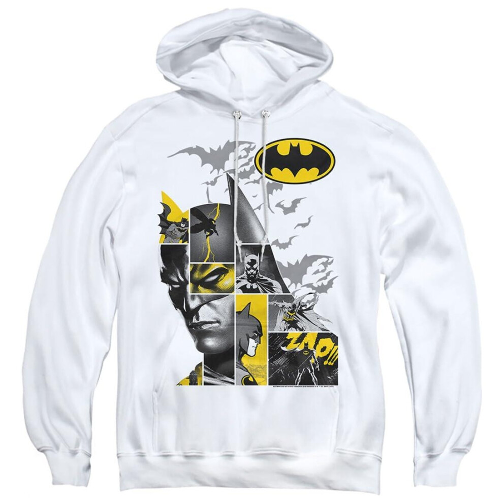 (L, White) Batman Mens Long Live Hoodie