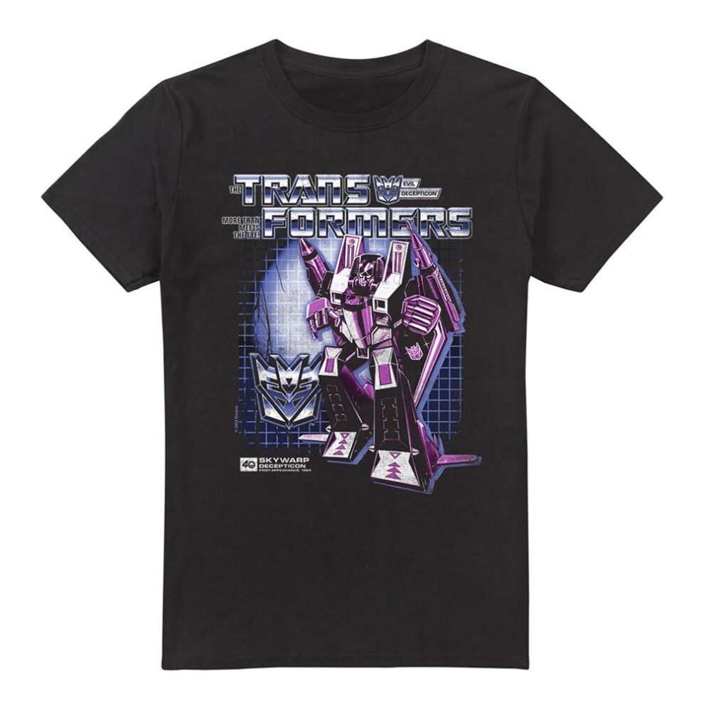 (L, Black) Transformers Mens Skywarp 40th T-Shirt