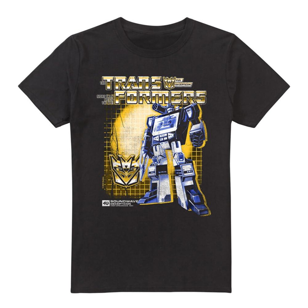 (4XL, Black) Transformers Mens Soundwave 40th T-Shirt