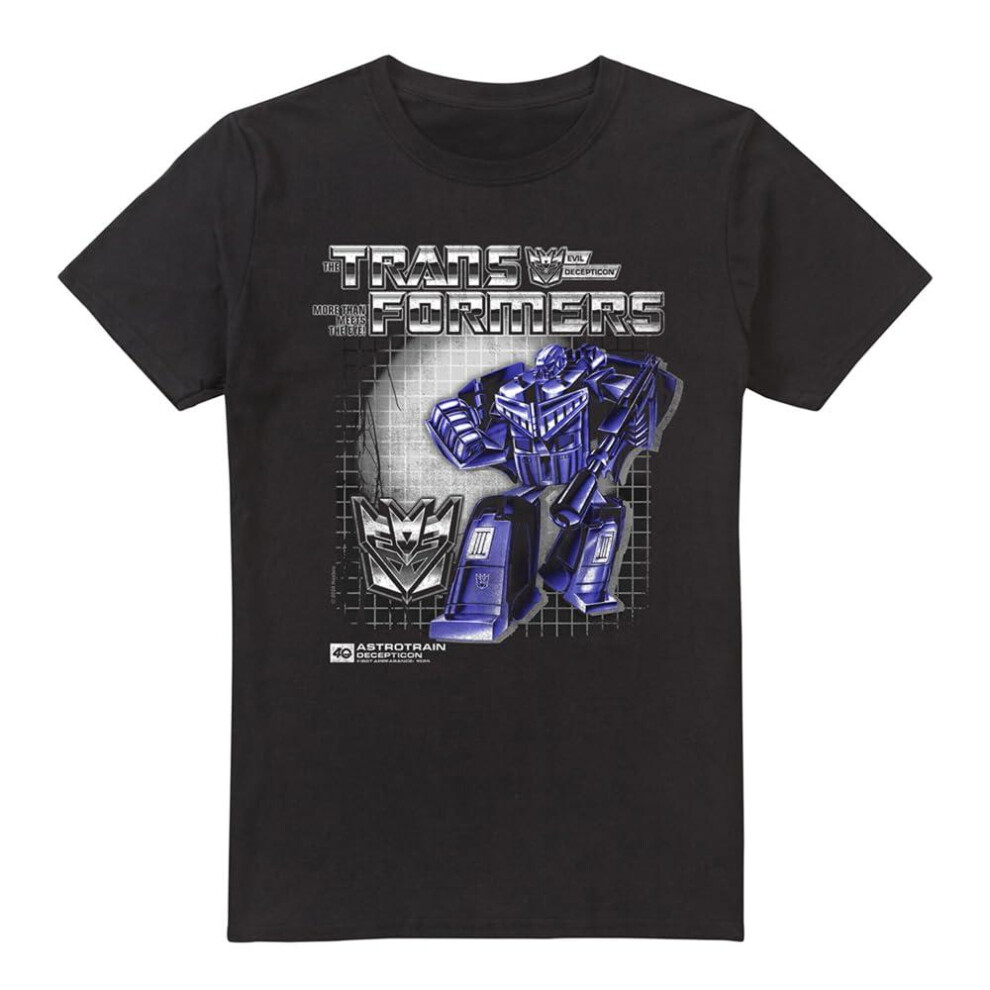 (XL, Black) Transformers Mens Astrotrain Box 40th T-Shirt