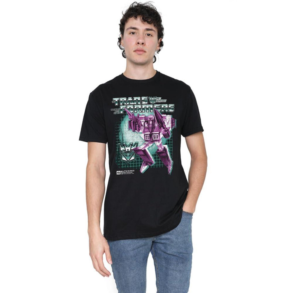 (M, Black) Transformers Mens Blitzwing Box 40th T-Shirt