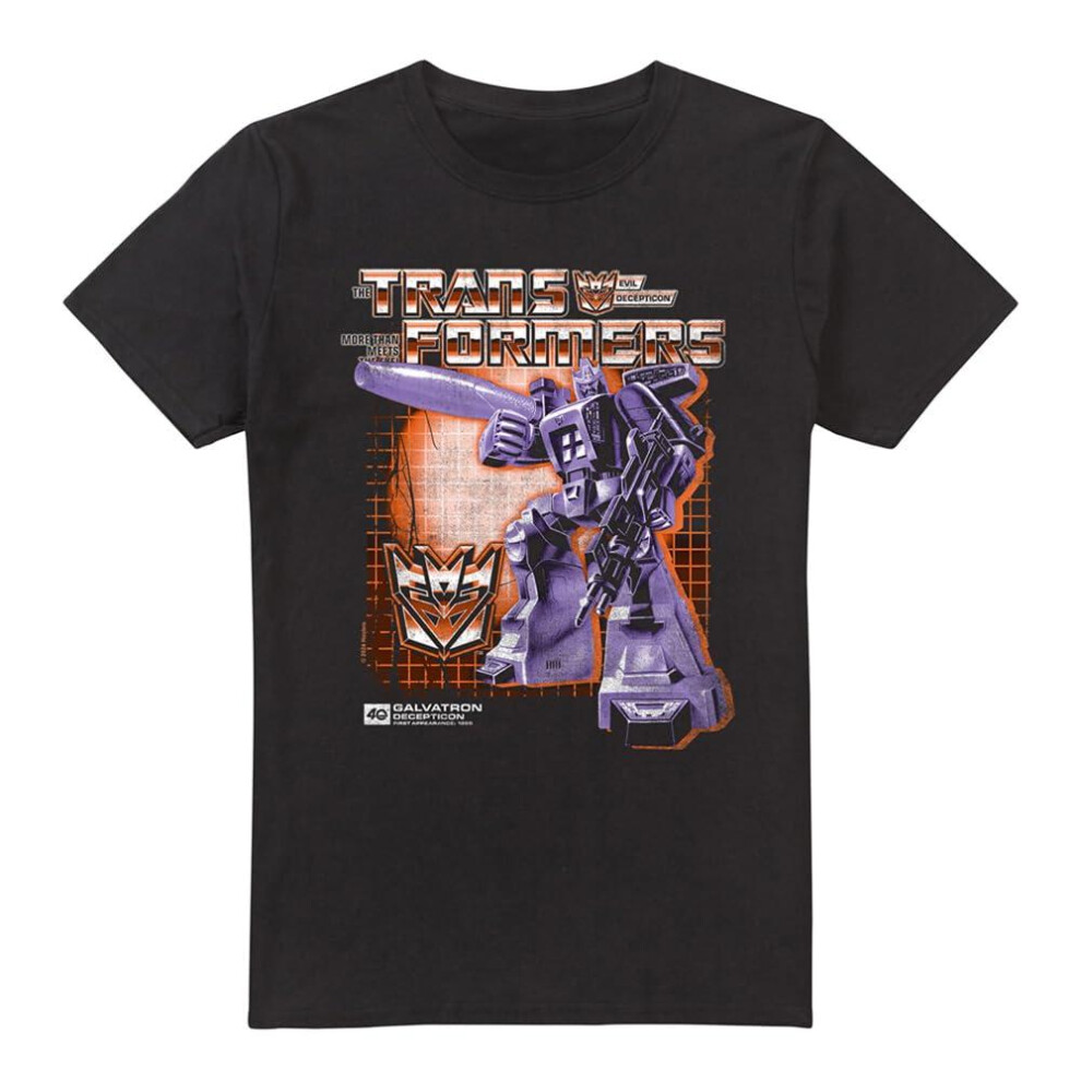 (M, Black) Transformers Mens Galvatron Box 40th T-Shirt