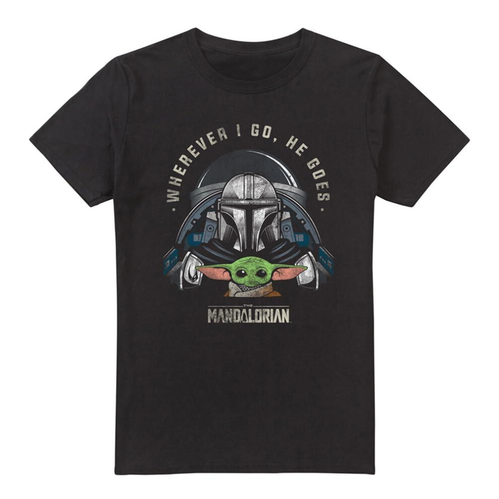 (XXL, Black) Star Wars: The Mandalorian Mens Companion T-Shirt