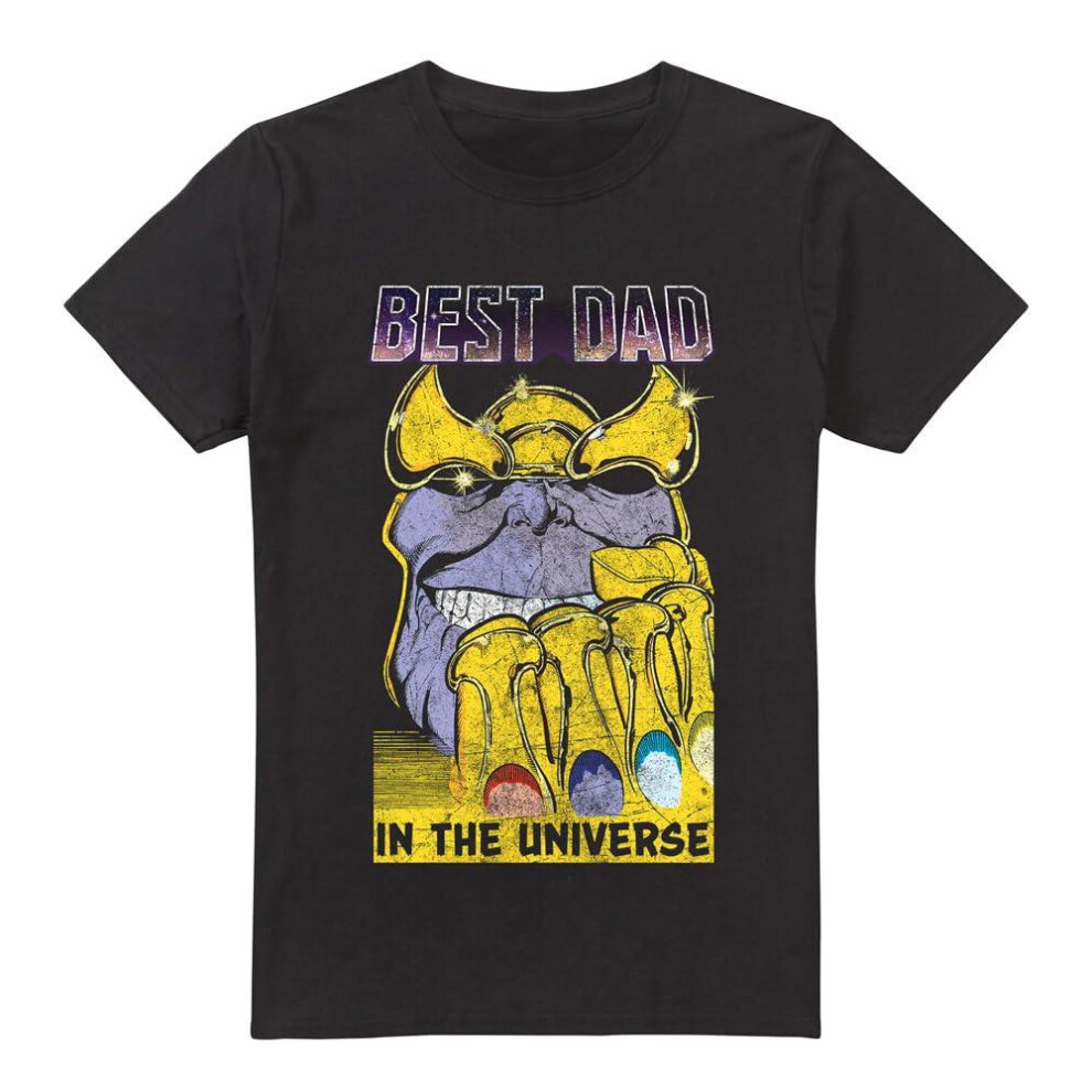 (XL, Black) Avengers Mens Best Dad Universe Thanos T-Shirt