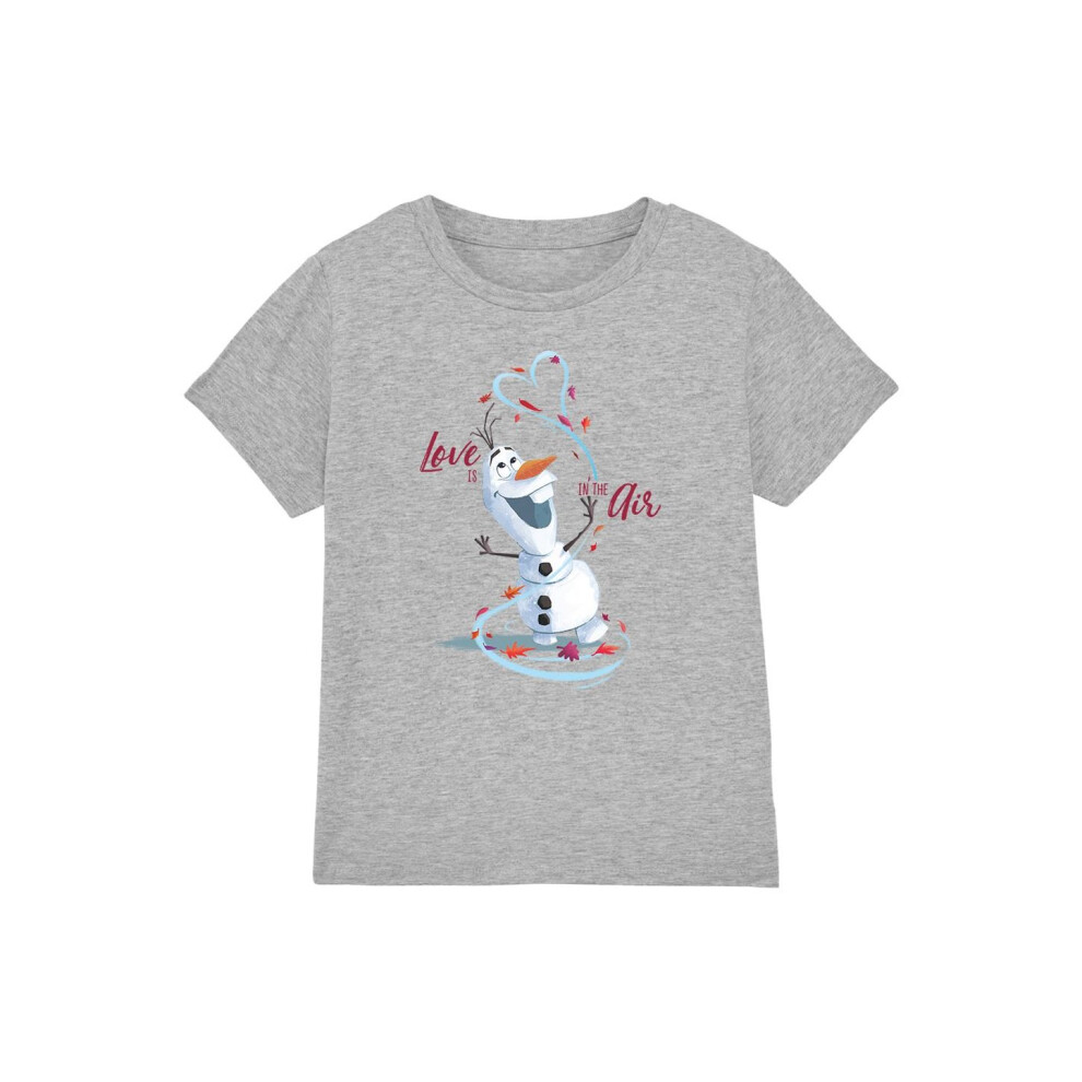 (7-8 Years, Sport Heather) Frozen Childrens/Kids Love Is In The Air Valentine's Day T-Shirt