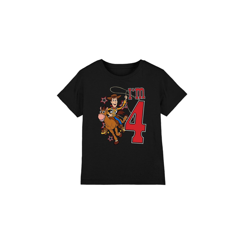 Toy Story Childrens/Kids I'm 4 Woody Birthday T-Shirt-image-OPC-PFYHPBX-NEW