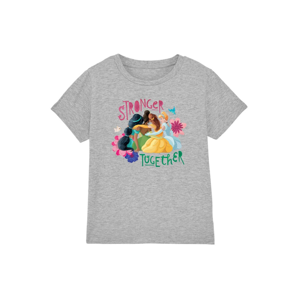 (3-4 Years, Sport Heather) Disney Princess Childrens/Kids Stronger Together Jasmine, Tiana And Belle T-Shirt