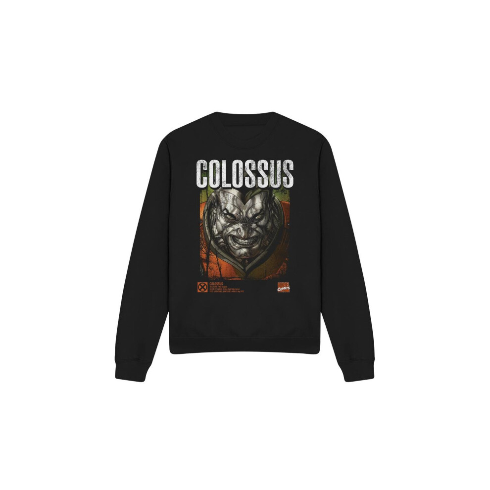 (S, Black) Marvel Unisex Adult X-Men Colossus Infographic Sweatshirt