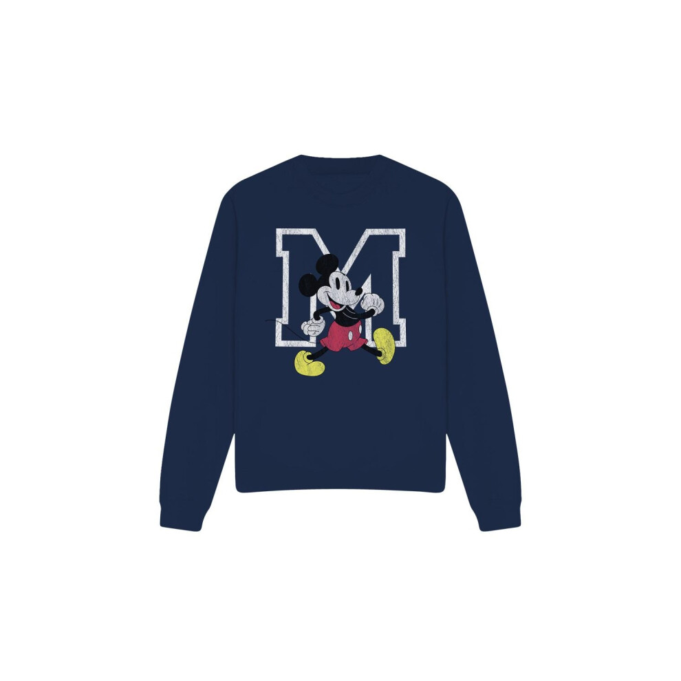 (L, Navy) Disney Unisex Adult Mickey Mouse Classic Walk Sweatshirt
