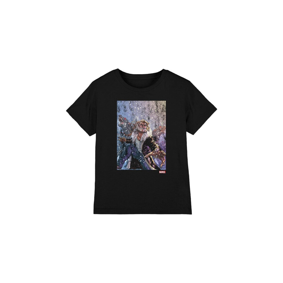 (7-8 Years, Black) Marvel Childrens/Kids X-Men Sabretooth Dogs T-Shirt