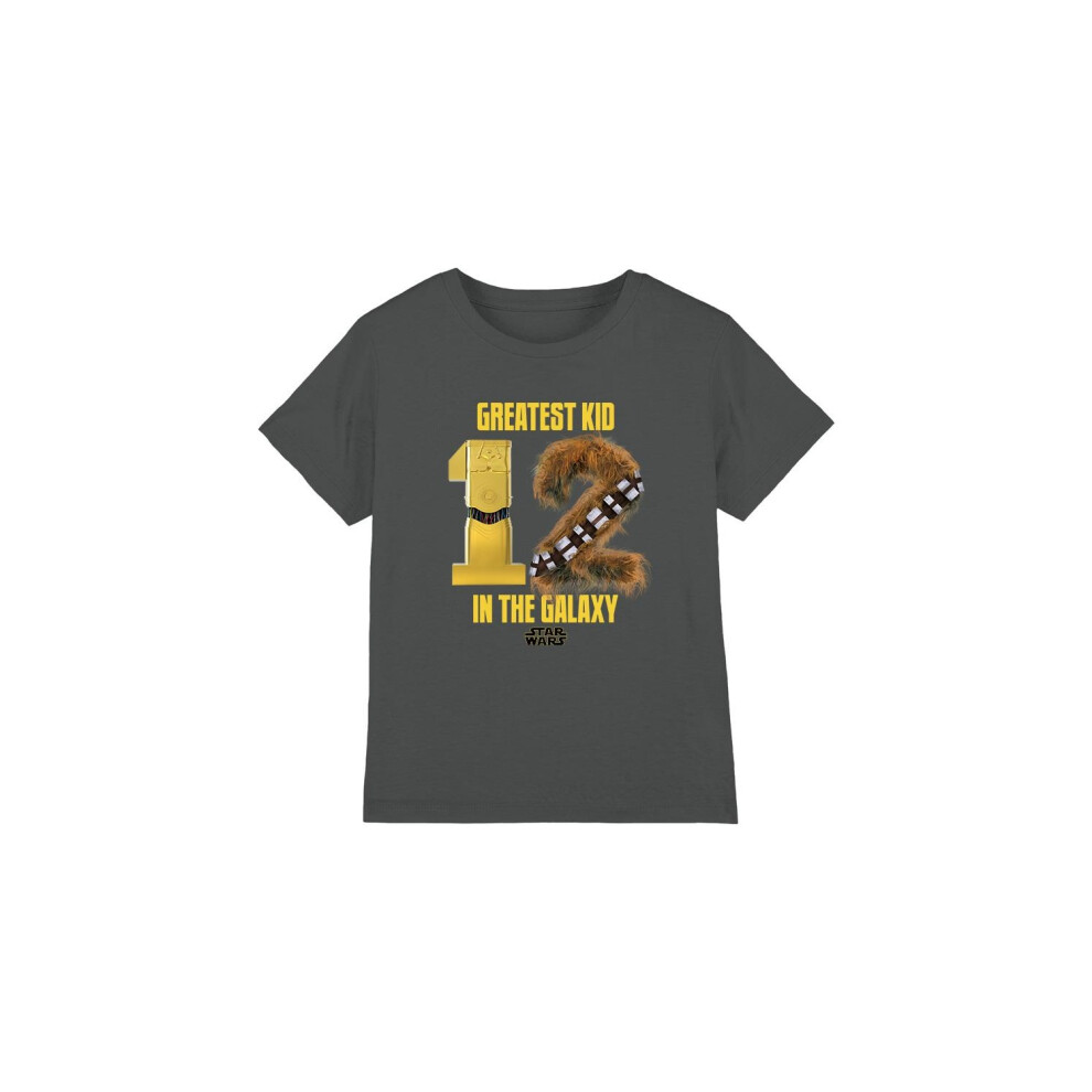 (7-8 Years, Charcoal) Star Wars Childrens/Kids Greatest Kid C3PO R2-D2 T-Shirt